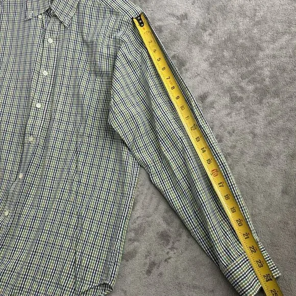 BERGDORF GOODMAN Shirt Mens Small Plaid Long Sleeve Button Up Casual Preppy - Picture 4 of 10